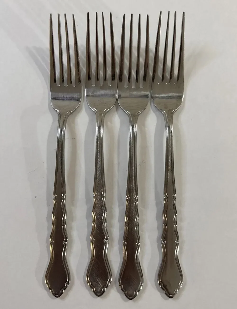 Lot of 4 Vintage MCM Estia ESI14 7.5” Stainless Steel Dinner Forks